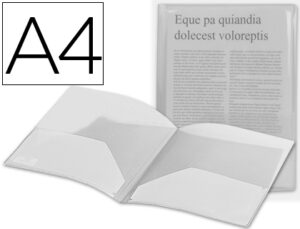 Carpeta liderpapel dossier dos bolsas 35584 polipropilenodin a4 incolora