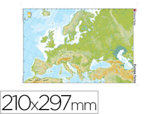 Mapa mudo color din a4 europa fisico