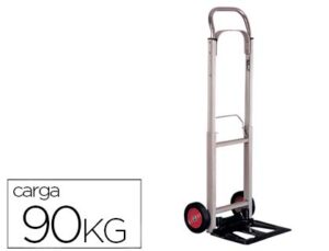 Carretilla portapaquetes q-connect con ruedas plegablesen aluminio carga 90 kg 1110x390x410 mm