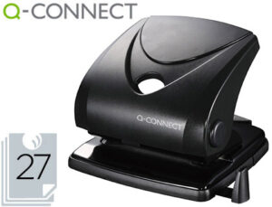 Taladrador q-connect kf01235 negro abertura 2,7 mm capacidad 27 hojas