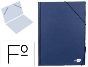 Carpeta liderpapel gomas folio sencilla pvc azul