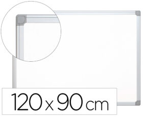 Pizarra blanca q-connect melamina marco de aluminio 120×90 cm