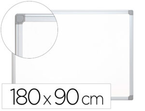 Pizarra blanca q-connect melamina marco de aluminio 180×90 cm