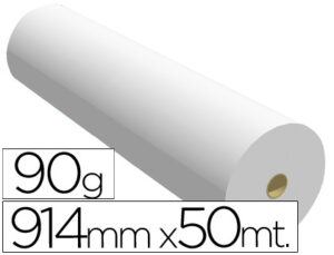 Papel reprografia para plotter 914mmx50mt 90gr impresion ink-jet