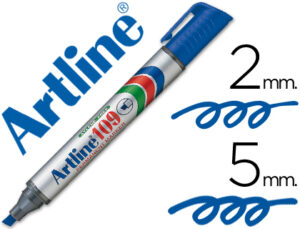 Rotulador artline marcador permanente 109 azul punta biselada