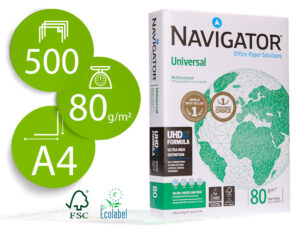 Papel fotocopiadora navigator din a4 80 gramos paquete de 500 hojas