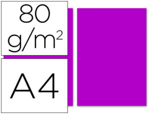 Papel color liderpapel a4 80gr fucsia paquete de 100 hojas