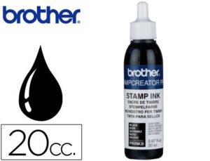 Tinta brother para sellos automaticos color negro bote de 20 cc