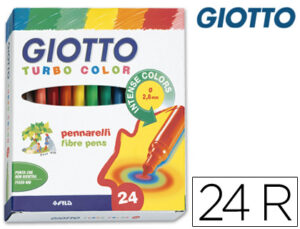 Rotulador giotto turbo color caja de 24 colores lavables con punta bloqueada