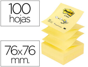 Bloc de notas adhesivas quita y pon post-it 76×76 mm z-notes