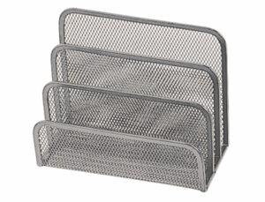 Soporte para cartas q-connect metalico rejilla gris 170x135x83 mm