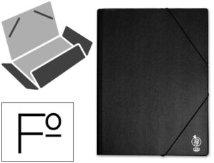 Carpeta liderpapel gomas folio solapas plastico negra