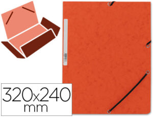 Carpeta q-connect gomas kf02170 carton simil-prespan solapas 320×243 mm naranja