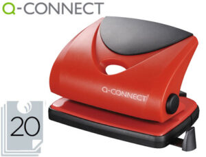 Taladrador q-connect kf02156 rojo abertura 2 mm capacidad 20 hojas