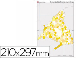 Mapa mudo color din a4 comunidad de madrid politico