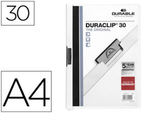 Carpeta duraclip dossier pinza lateral blanco capacidad 30 hojas