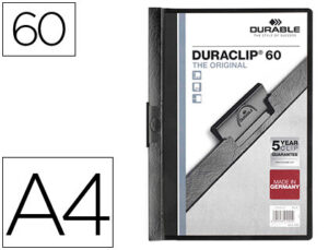 Carpeta duraclip dossier pinza lateral negro capacidad 60 hojas