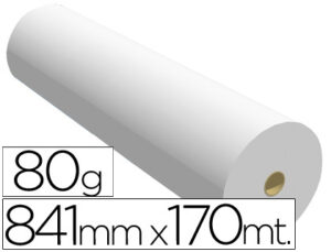 Papel reprografia ppc para planos 841x170mt 80gr