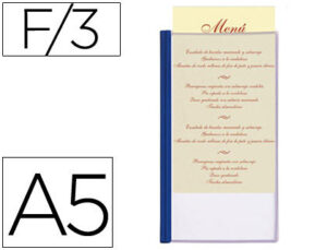 Porta menus liderpapel pvc din a5 con 3 fundas