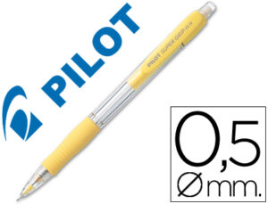 Portaminas pilot super grip amarillo 0,5 mm sujecion de caucho