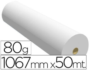 Papel reprografia para plotter 1067mmx50mt 80gr impresion ink-jet