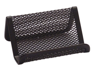 Portatarjetas q-connect metalico negro 11×7,5×5 cm