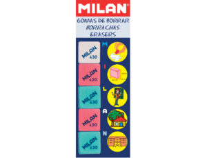 Goma de borrar milan 430-5 blister de 5 unidades