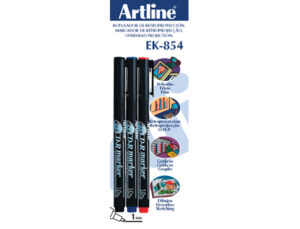 Rotulador artline retroproyeccion punta fibra permanente ek-854 1 mm -blister de 3 (1-ne 1-az 1-ro)