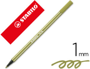 Rotulador stabilo acuarelable pen 68 verde tierra 1 mm