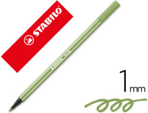 Rotulador stabilo acuarelable pen 68 verde hoja 1 mm