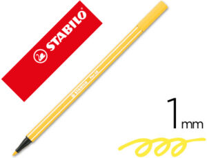 Rotulador stabilo acuarelable pen 68 amarillo 1 mm