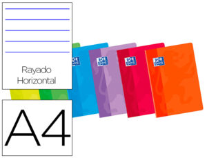 Libreta escolar oxford 48 h din a4 1 raya horizontal