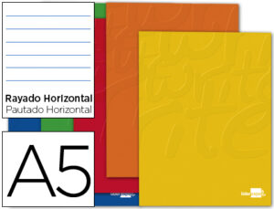 Libreta liderpapel smart a5 80 hojas 60g/m2 horizontal con doble margen colores surtidos tapa blanda