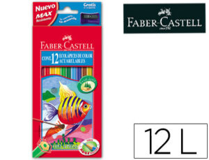 Lapices de colores faber castell acuarelables caja de 12 unidades colores surtidos