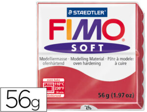 Pasta staedtler fimo soft 57 gr color rojo cereza