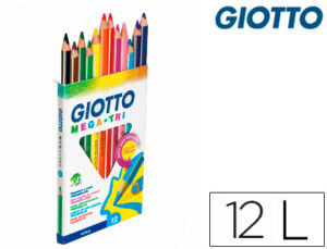 Lapices de colores giotto mega tri caja de 12 colores mina 5,5 mm