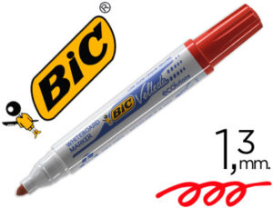 Rotulador bic velleda para pizarra rojo punta redonda 1,3 mm