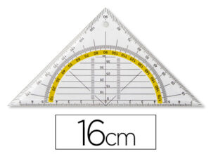 Escuadra liderpapel geometria 16 cm plastico cristal