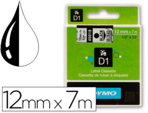 Cinta dymo negro transparente 12mm x7 mt d1