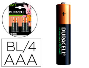 Pila duracell recargable staycharged aaa 900 mah blister de 4 unidades