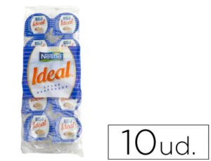 Leche evaporada ideal porciones de 7,5 gr envase de 10 unidades