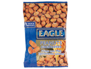 Cacahuetes fritos con miel eagle snacks ligeramente salados bolsa 75 gr