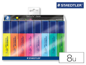 Rotulador staedtler textsurfer 364 fluorescente bolsa de 6 unidades colores surtidos + 2 regalo