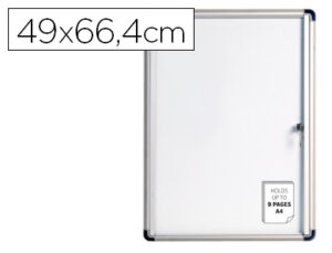 Vitrina de anuncios bi-office fondo magnetico extraplana de interior 490×664 mm