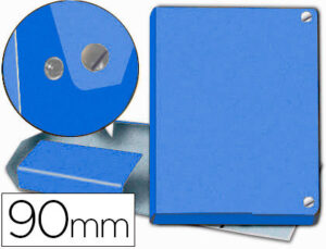 Carpeta proyectos pardo folio lomo 90 mm carton forrado azul con broche