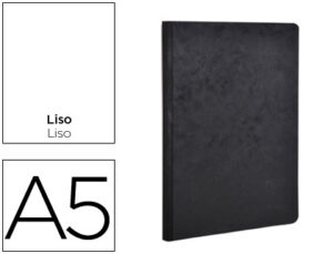 Libreta age-bag tapa cartulina lomo cosido liso 96 hojas color negro 148×210 mm