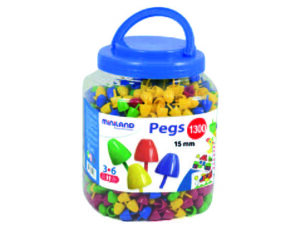 Juego miniland pegs bote de 1300 piezas de 15 mm