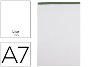 Bloc notas liderpapel liso a7 80 hojas 60 g/m2 perforado sin tapa