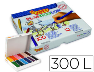 Lapices cera jovi plasticolor caja de 300 unidades 25 colores surtidos