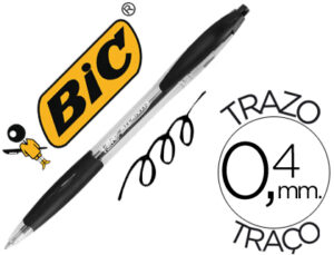 Boligrafo bic atlantis negro retractil tinta aceite punta de 1 mm